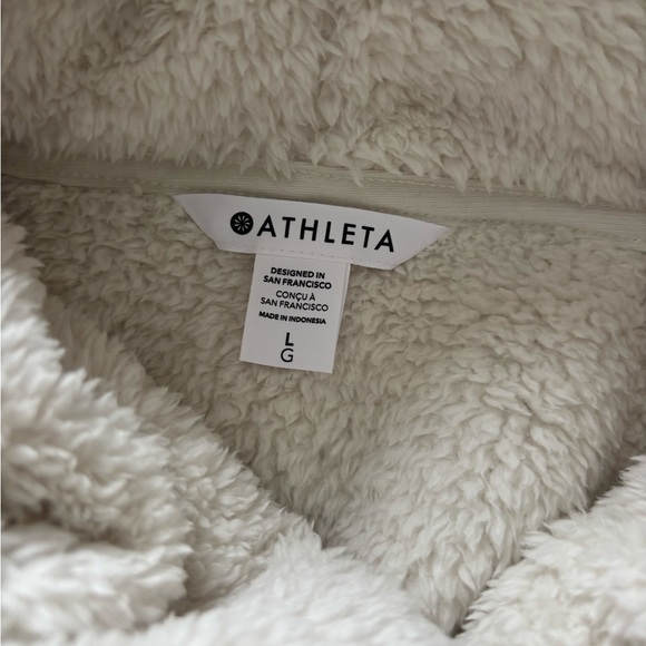 Cozy Cream Sherpa Pullover by Athleta Size Large - Picture 6 of 7